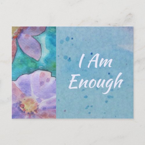Inspirational Quote I AM ENOUGH Affirmation Card