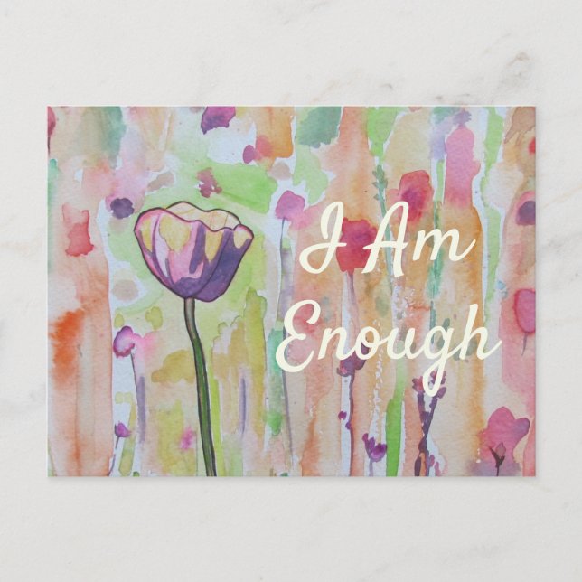 Inspirational Quote I AM ENOUGH Affirmation Card (Front)