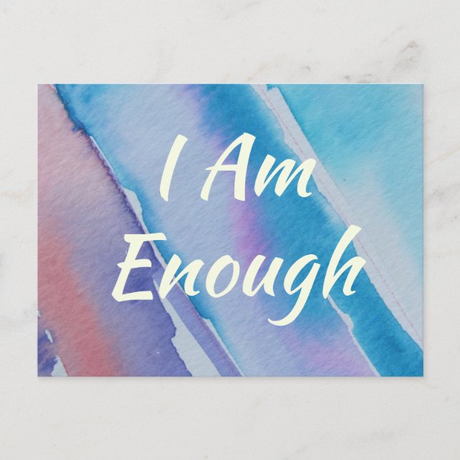 Inspirational Quote I AM ENOUGH Affirmation Card (Front)