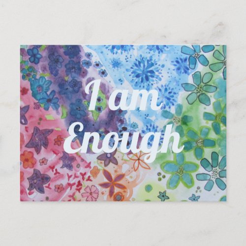 Inspirational Quote I AM ENOUGH Affirmation Card