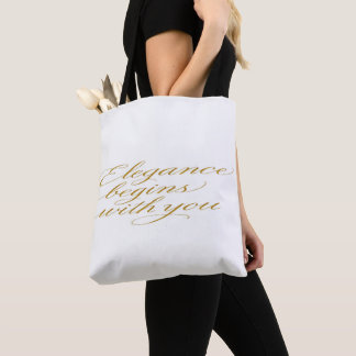 Inspirational Quote in Calligraphy: Tote Bag