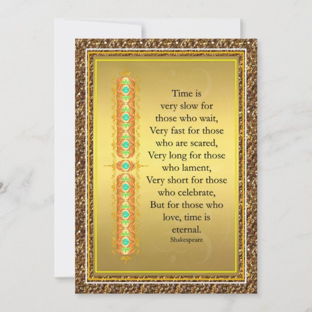Inspirational quote in elegant decorative design invitation (Front)
