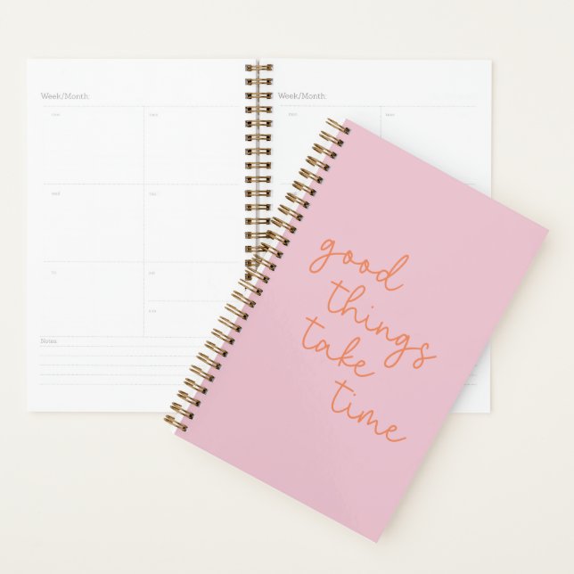 Inspirational Quote in Pink and Orange Planner (Display)