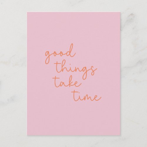 Inspirational Quote in Pink and Orange  Postcard