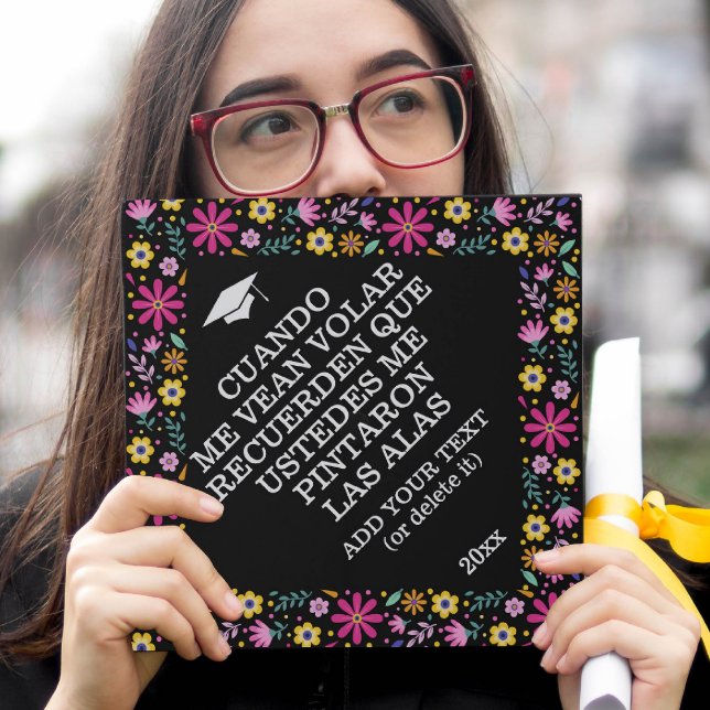 Inspirational Quote In Spanish Colorful Mexican Graduation Cap Topper (Creator Uploaded)