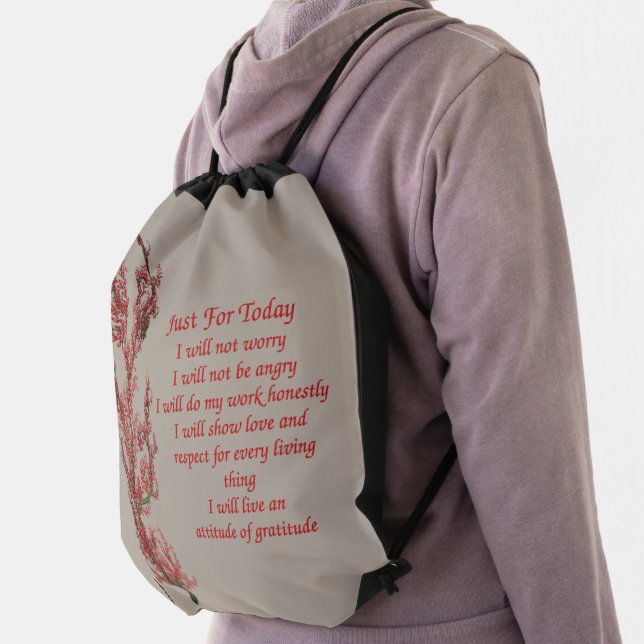 Inspirational Quote Just For Today  Drawstring Bag (Insitu)