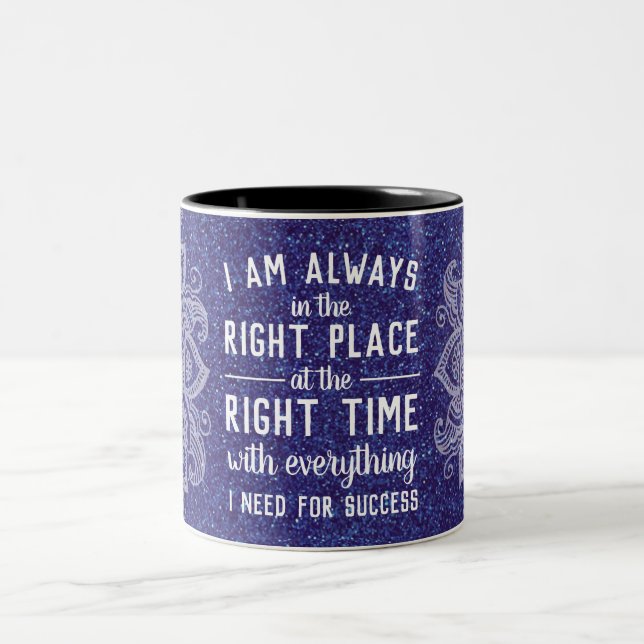 Inspirational Quote Law of Attraction Motivational Two-Tone Coffee Mug (Center)