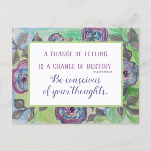 Inspirational Quote Law of Attraction Postcard