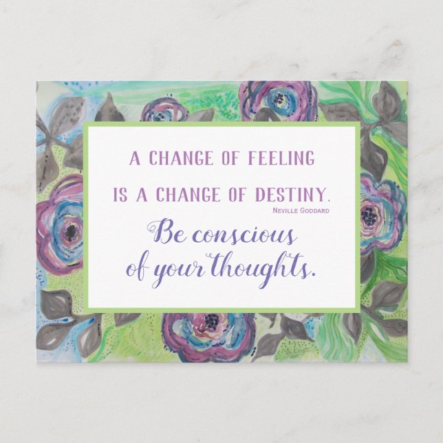Inspirational Quote Law of Attraction Postcard (Front)