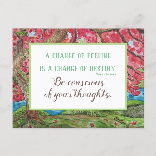 Inspirational Quote Law of Attraction Postcard