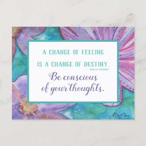 Inspirational Quote Law of Attraction Postcard