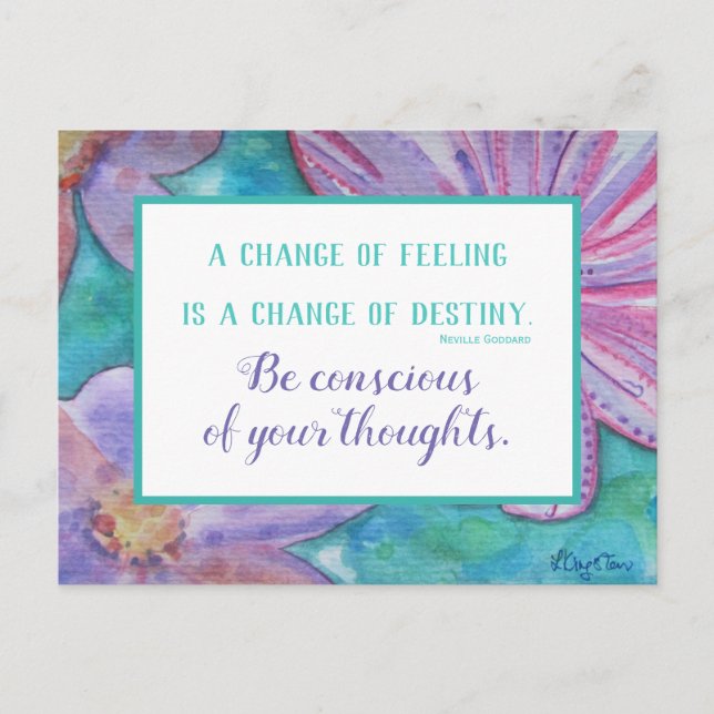 Inspirational Quote Law of Attraction Postcard (Front)