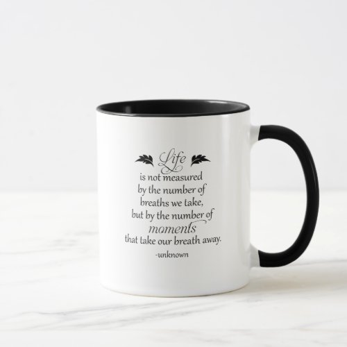 Inspirational Quote Life is not measured Mug