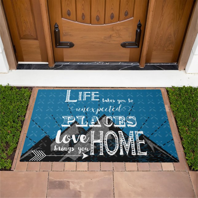Inspirational Quote Life Takes You Brings You Home Doormat (Outdoor)