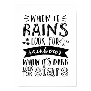 Inspirational Quote Look For Star and Rainbow Poster