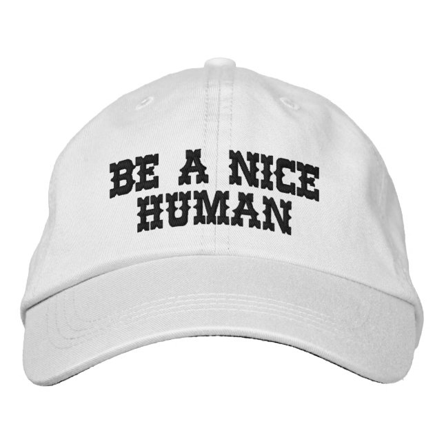 Inspirational Quote Minimalist Typography Cool Embroidered Baseball Cap (Front)