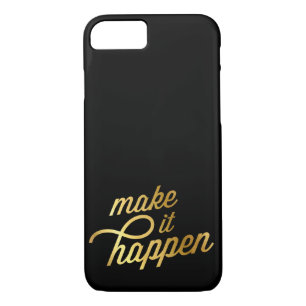 INSPIRATIONAL QUOTE modern typography retro gold iPhone 8/7 Case