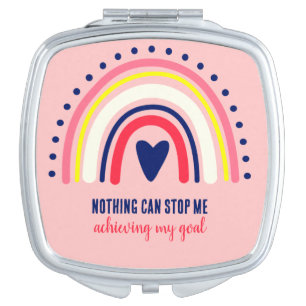 INSPIRATIONAL QUOTE MODERN VINTAGE BOHO RAINBOW COMPACT MIRROR