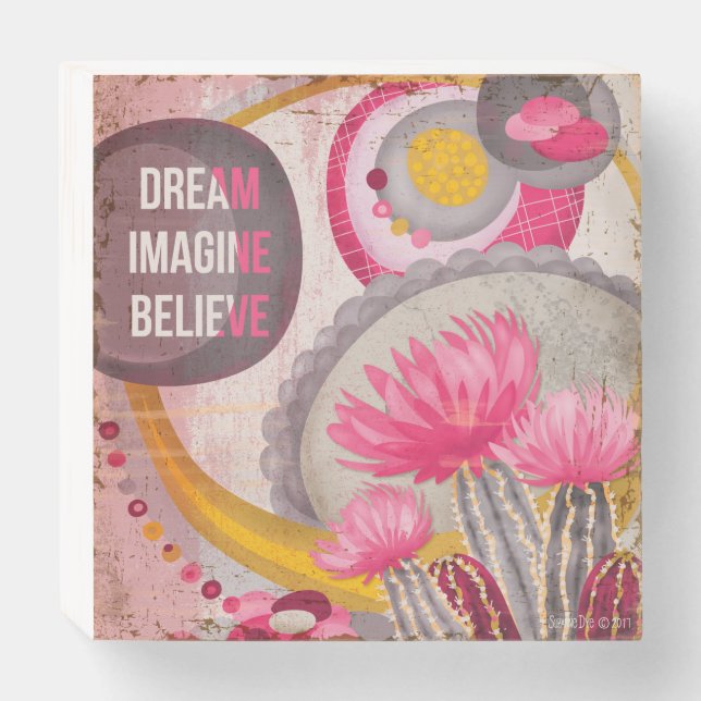 Inspirational Quote Modern Wall Art Wooden Box Sign (Front Horizontal)
