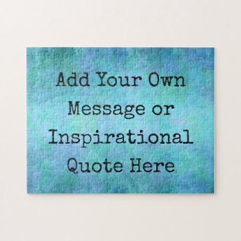 Inspirational Quote Motivational Blue Watercolor Jigsaw Puzzle by Coolvintagequotes at Zazzle