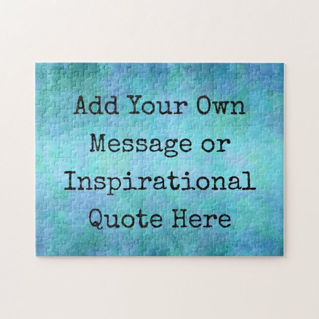Inspirational Quote Motivational Blue Watercolor Jigsaw Puzzle (Horizontal)