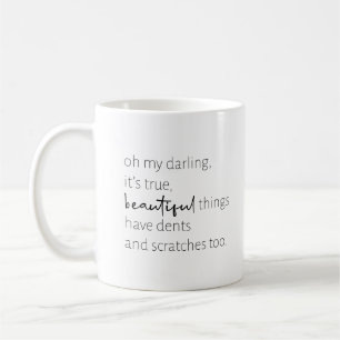 Inspirational Quote Mug   Black and White 