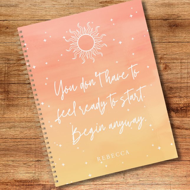 Inspirational Quote Mystic Sun Personalized Name  Planner (Inspirational Quote Mystic Sun Personalized Name Planner)