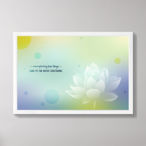 Inspirational quote of simplicity Lotus Framed Art