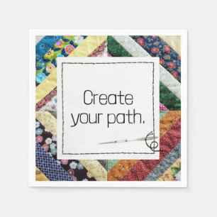 Inspirational Quote On a Handmade Quilt Napkins