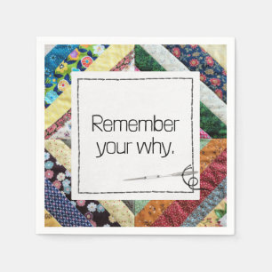 Inspirational Quote On a Handmade Quilt Napkins