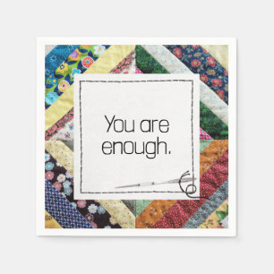 Inspirational Quote On a Patchwork Quilt Napkins