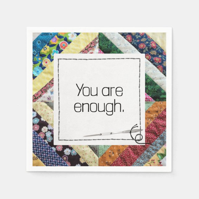 Inspirational Quote On a Patchwork Quilt Napkins (Front)