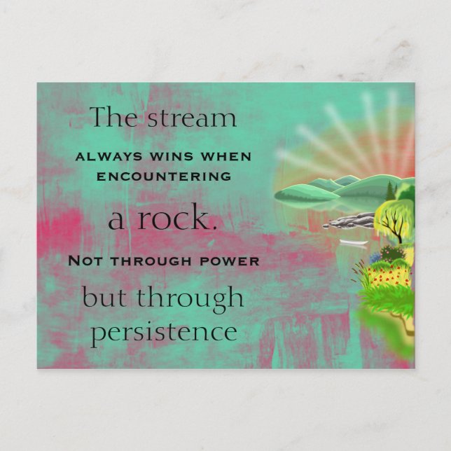 Inspirational Quote on an Abstract Painting Postcard (Front)