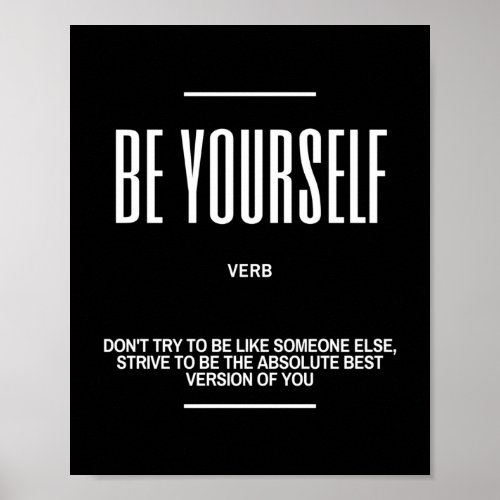 Inspirational Quote On Being Yourself Poster