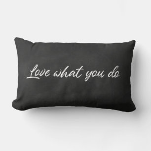 Inspirational Quote on black chalkboard Lumbar Pillow