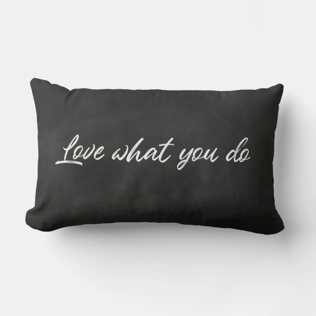 Inspirational Quote on black chalkboard Lumbar Pillow (Front)