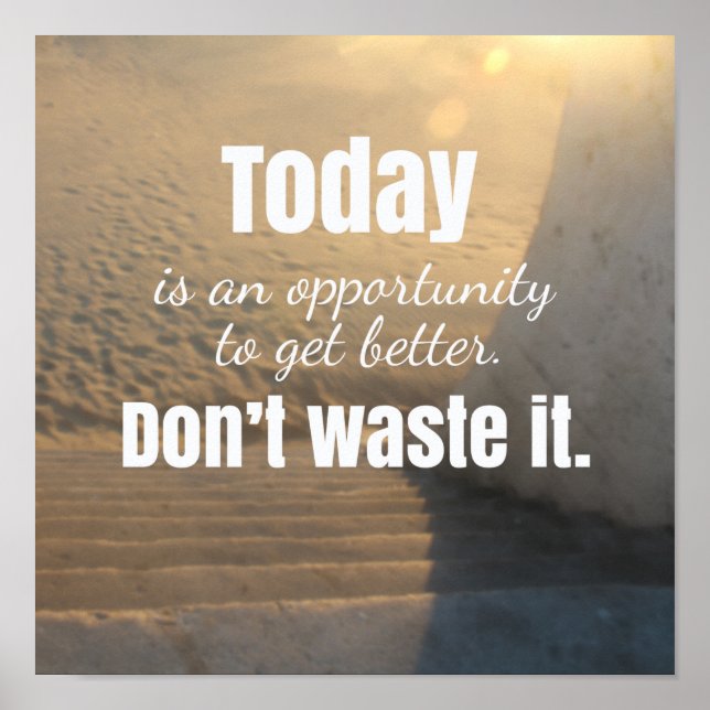 Inspirational quote on blurred background poster (Front)