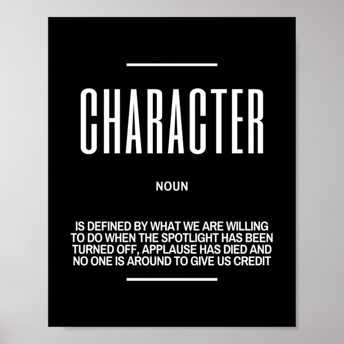 Inspirational Quote On Character Poster | Zazzle.com