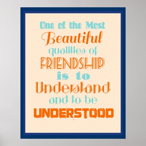 Inspirational Quote on Friendship Poster