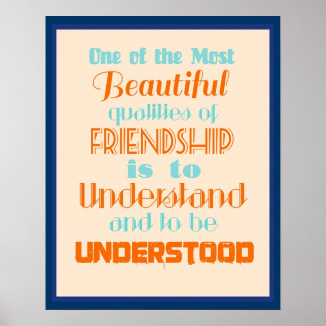 Inspirational Quote on Friendship Poster (Front)