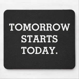 Inspirational quote on leather texture mouse pad