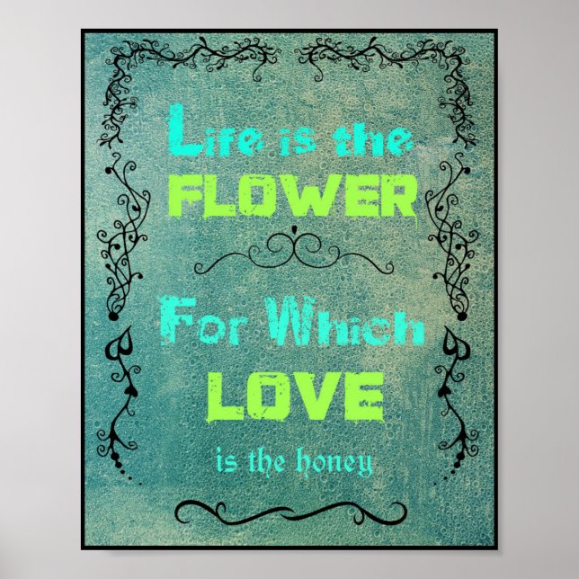 Inspirational Quote on Love and Life Poster (Front)