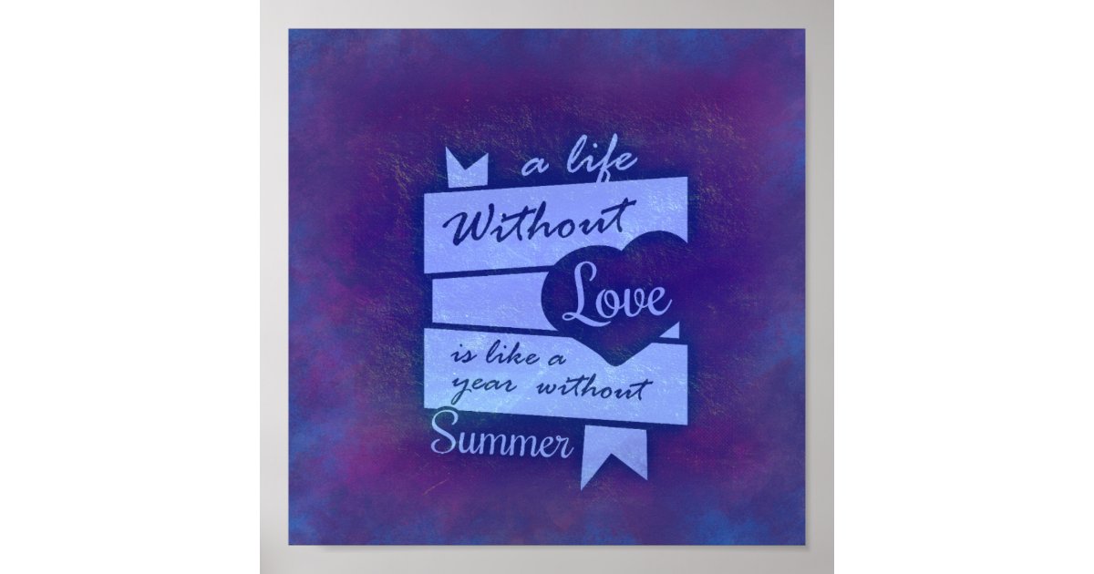 Inspirational Quote on Love on a Purple Watercolor Poster | Zazzle