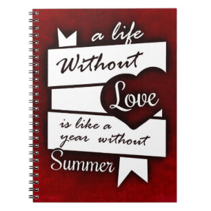 Inspirational Quote on Love on a Red Background Notebook