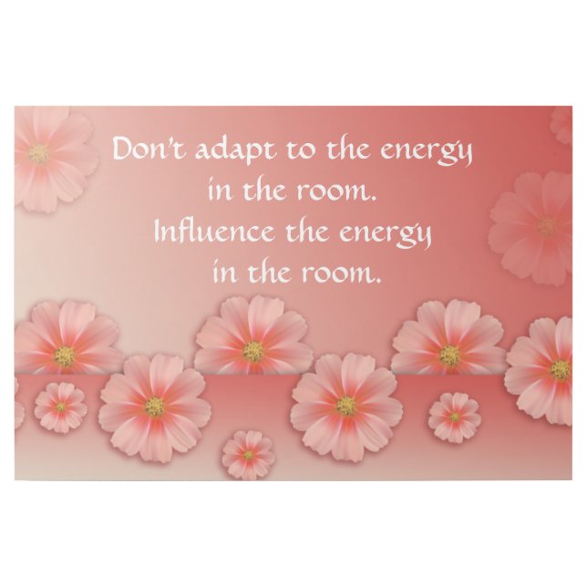 Inspirational Quote on Soft Peach & Pink Flowers Gallery Wrap (Front)