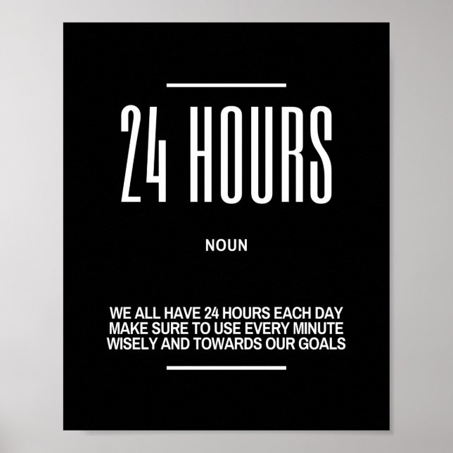 Inspirational Quote On Using Our Time Wisely Poster (Front)