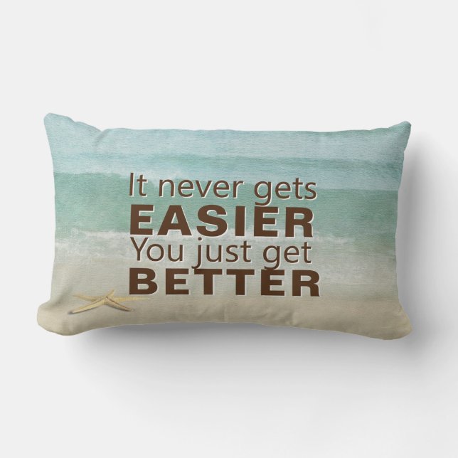 inspirational quote on watercolor lumbar pillow (Front)