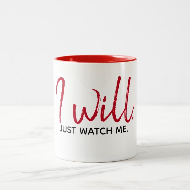 Inspirational Quote On White  Two-Tone Coffee Mug (Center)
