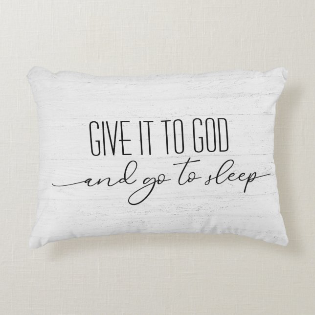 Inspirational Quote On Whitewashed Wood Accent Pillow (Front)