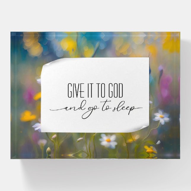 Inspirational Quote On Wildflowers Paperweight (Front)